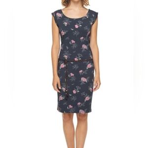 Ragwear Small Women's NEW Elegant Navy Tamy Flowers Dress with Belt